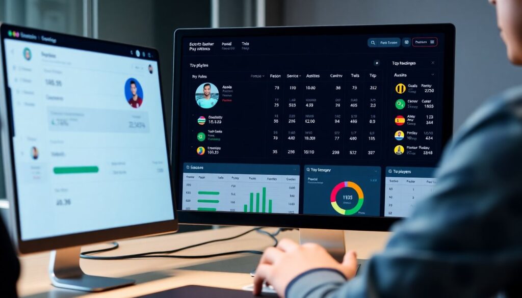 Статистика голов и голевых передач в сезоне - иллюстрация