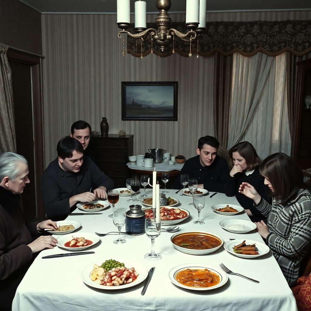 Фото новогодних столов в СССР как живая хроника быта, праздника и достатка