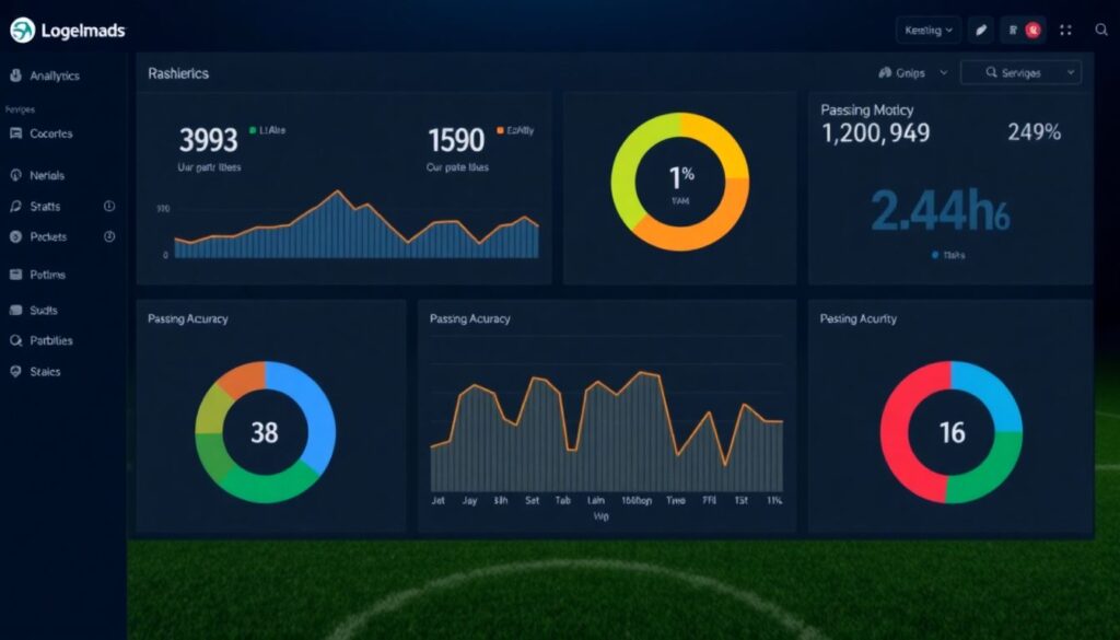 Графика матчевых факторов: владение, передачи, точность - иллюстрация